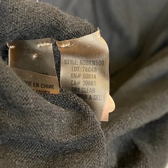 Women's Black Silk Cashmere Ruffle Front Whimsigoth Minimalist Cardigan Sweater - Picture 7 of 10